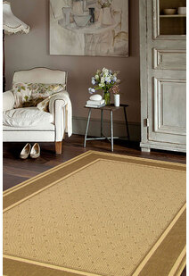 Living room rug with modern contour cut pattern in brown cream 60 x 110 cm beige Polypropylene 