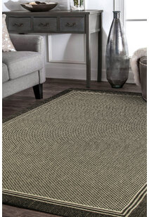 Storm Plain Border Flatweave Rug