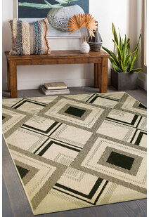 Storm Ivory Diamond Pattern Rug