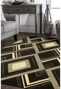Storm Black Diamond Pattern Rug