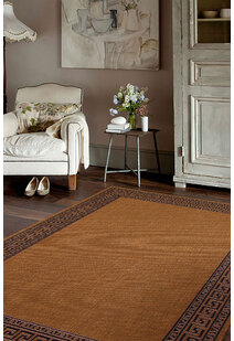 Storm Tan Greek Key Border Rug