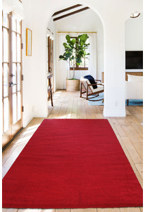 Soft Plain Red Thick Shaggy Rug