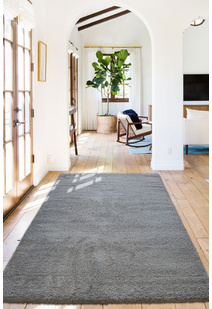 Soft Plain Dark Grey Shaggy Rug