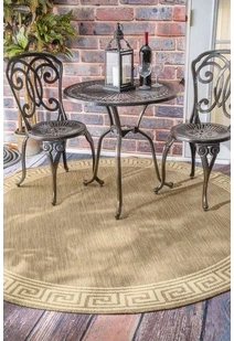 Subi Tan Greek Key Flatweave Rug