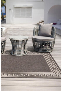 Soleil Greek Key Flatweave Rug