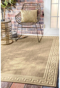 Subi Tan Greek Key Flatweave Rug