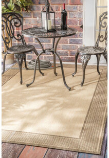 Subi Beige Border Flatweave Rug