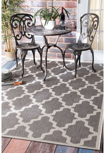 Subi Brown Trellis Flatweave Rug