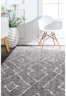 Symphony Moroccan Grey Shag Rug