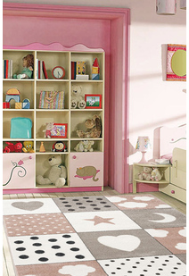 Sunny Square Pattern Kids Rug