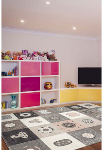 Sunny Square Pattern Kids Rug