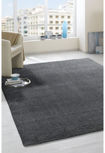 Silky Plain Grey Thick Shaggy Rug