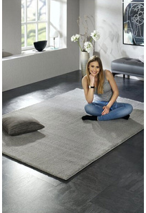 Silky Plain Light Grey Shaggy Rug