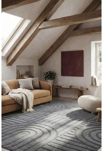 Viper Dark Grey Modern Arch Rug