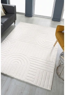 Viper White Modern Arch Rug
