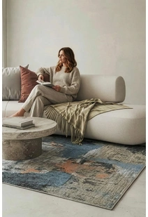 Vivid Modern Abstract Rug