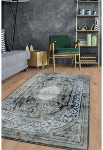 Valentino Black French Floral Rug