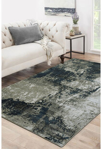 Valentino Black Abstract Rug